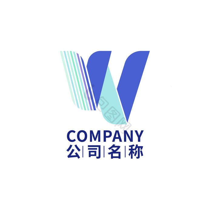 蓝W字母logo