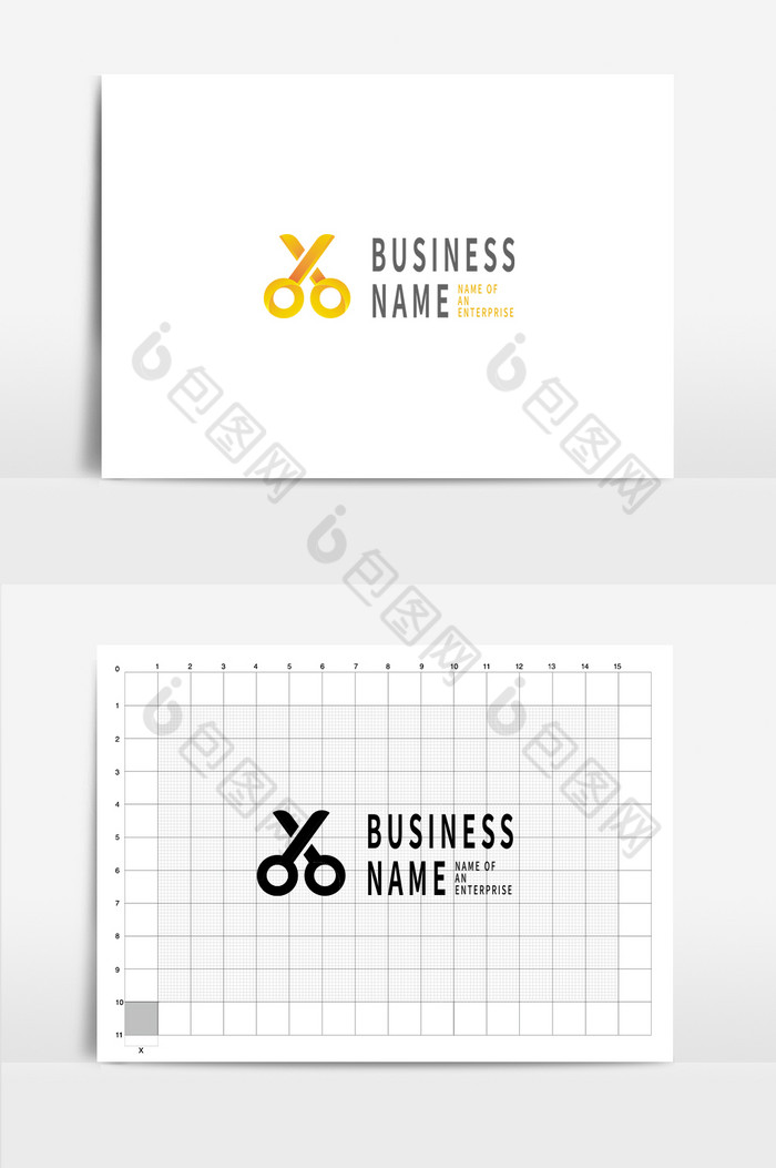 字母X剪刀图形logo图片图片