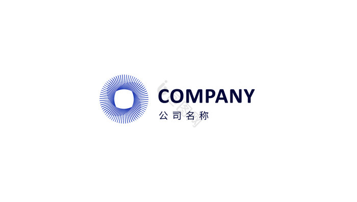 绿黄几何线条字母O型logo