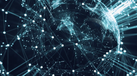 科技点线地球数据互联logo片头AE模板