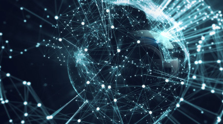 科技点线地球数据互联logo片头AE模板