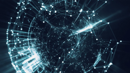 科技点线地球数据互联logo片头AE模板