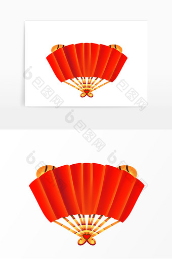 新年春节红色扇子图片