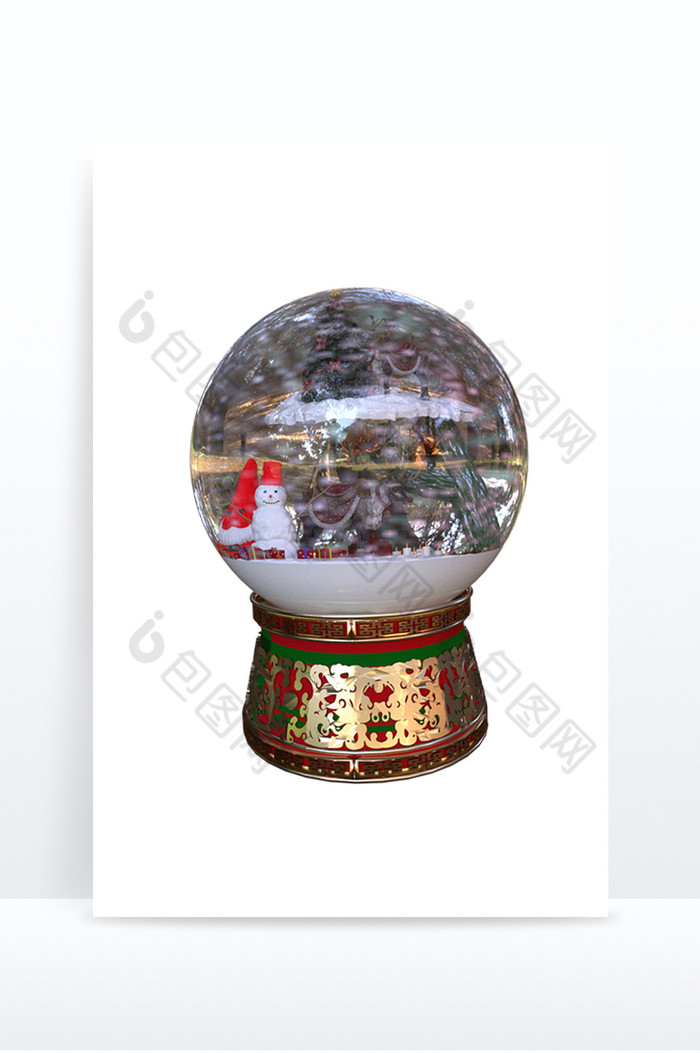C4D圣诞水晶球模型图片图片