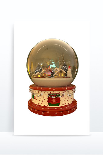 圣诞水晶球C4D模型图片