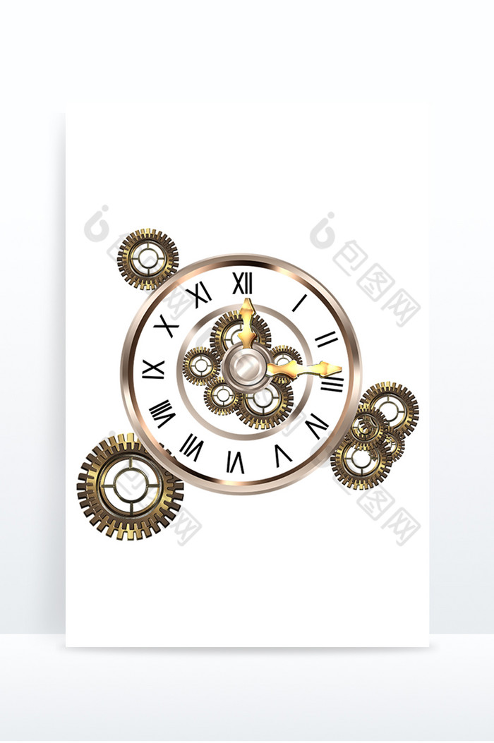 机械齿轮钟表金属时钟图片图片