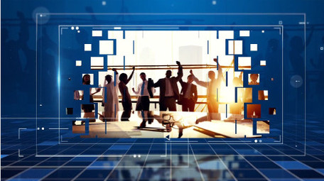 蓝色科技感商务图片图文展示AE模板