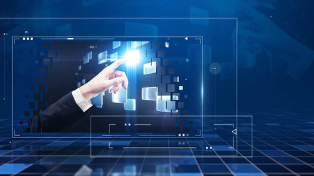 蓝色科技感商务图片图文展示AE模板