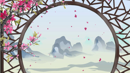 中国风水墨舞台背景视频素材