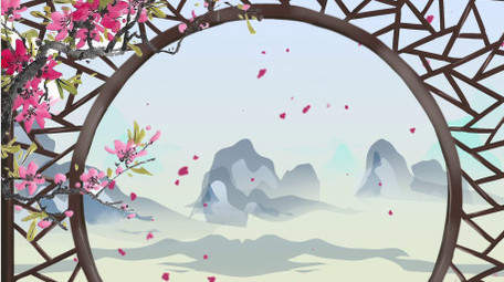 中国风水墨舞台背景视频素材