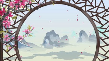 中国风水墨舞台背景视频素材