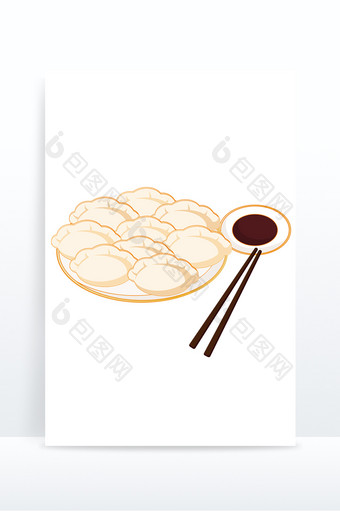 春节饺子食物矢量元素图片