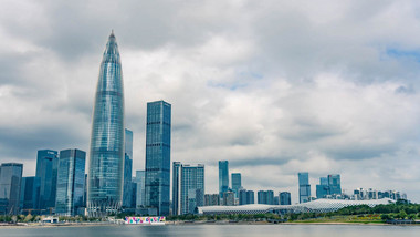 城市<strong>地标深圳</strong>华润大厦蓝天白云延时摄影