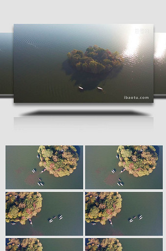 旅游景点杭州西湖湖心亭航拍图片
