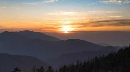 日出安吉龙王山日出延时