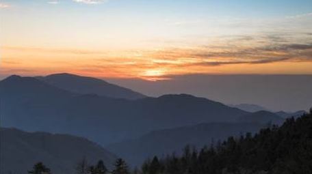 日出安吉龙王山日出延时