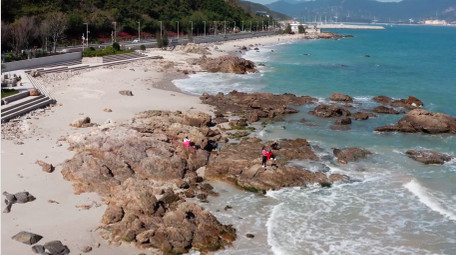 自然海洋震撼蔚蓝海浪海水大海航拍