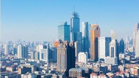 天津城市地标河西CBD航拍4K