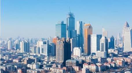 天津城市地标河西CBD航拍4K