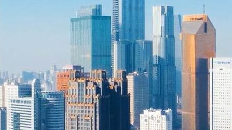 天津城市地标河西CBD航拍4K