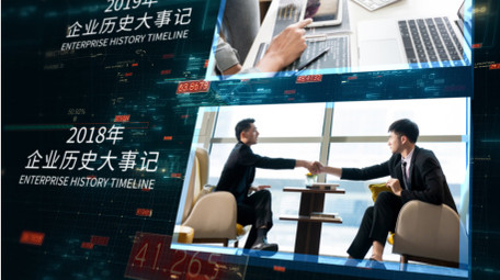 企业发展时间轴HUD商务图文AE模板