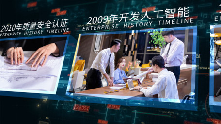 企业发展时间轴HUD商务图文AE模板