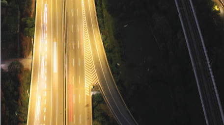 夜景交通车流城市公路车流4K延时摄影