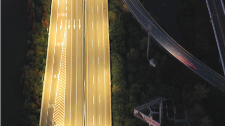 夜景交通车流城市公路车流4K延时摄影