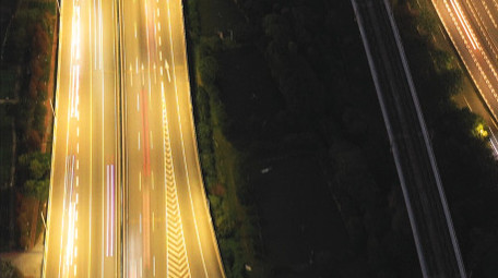 夜景交通车流城市公路车流4K延时摄影