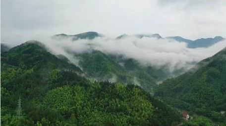 自然清新安吉莫干山云海实拍航拍
