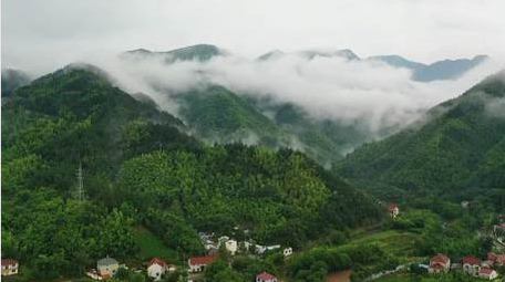 自然清新安吉莫干山云海实拍航拍