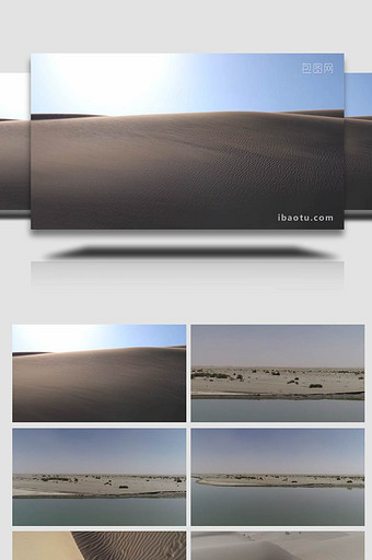 震撼自然风光沙漠航拍沙丘绿洲沙子4K实拍图片