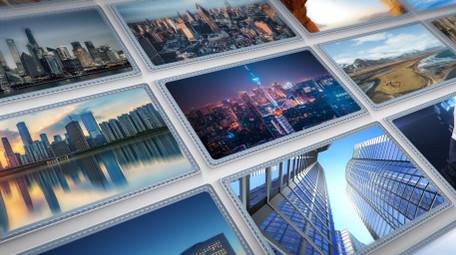 简约风浅色企业LOGO多图汇聚AE模板