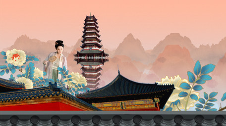 国潮宫廷风华服AE图文模板