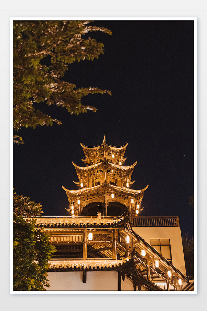中式传统古建筑旅游风光摄影图