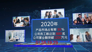 企业数据汇报多图文展示AE模板