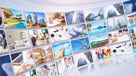 大气明亮三维企业照片墙多图展示AE模板