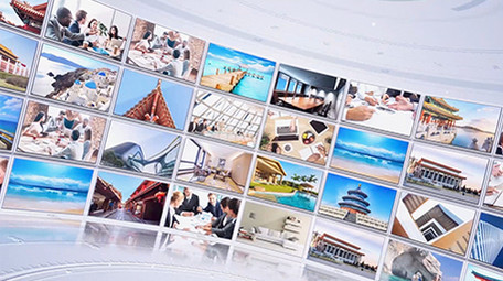 大气明亮三维企业照片墙多图展示AE模板