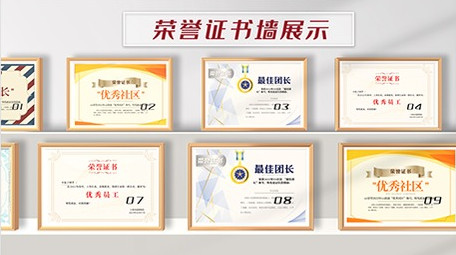 专利证书荣誉展示照片墙AE模板