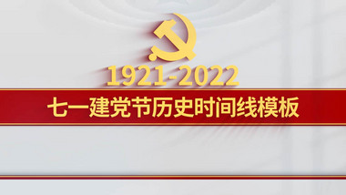 党政建党节图文时间线白色背景AE模板