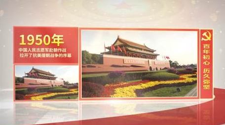 七一建党历史时间线图文展示AE模板