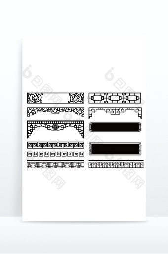 中国古典古风装饰边框窗格元素图片