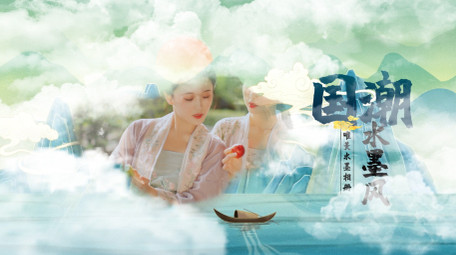 中国风水墨图文相册AE模板