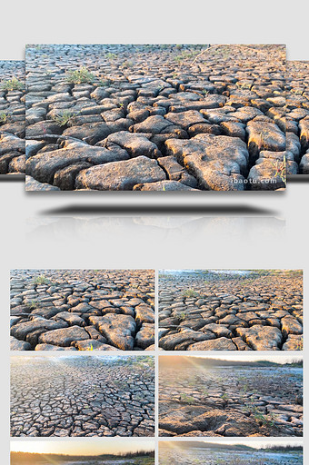 空镜头土地干旱泥土裂缝旱涝盐碱地4K实拍图片