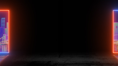 赛博朋克嘻哈霓虹风广告宣传图文模板