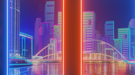 赛博朋克嘻哈霓虹风广告宣传图文模板