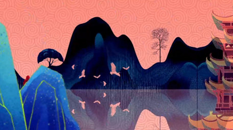 水墨鎏金国潮风建筑旅游片头AE模板