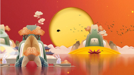 国潮风兔年瑞兔呈祥片头AE模板