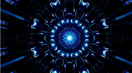 炫酷蓝色科幻隧道穿梭动态循环4K视频素材