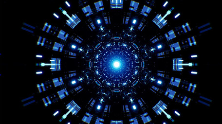 炫酷蓝色科幻隧道穿梭动态循环4K视频素材